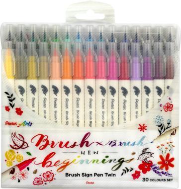 Pentel ecsettoll kétvégű Twin Brush Pen 30 db-os szett